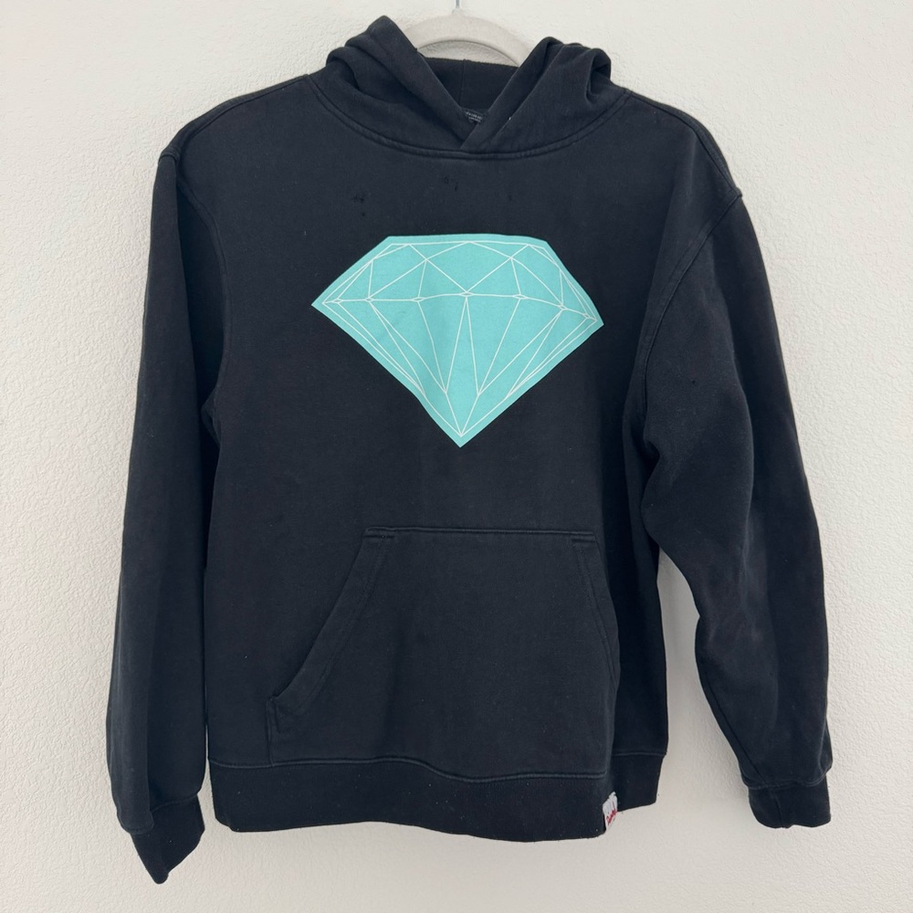 Zumiez Diamond Supply Co. Black Hoodie. Size Boys XL